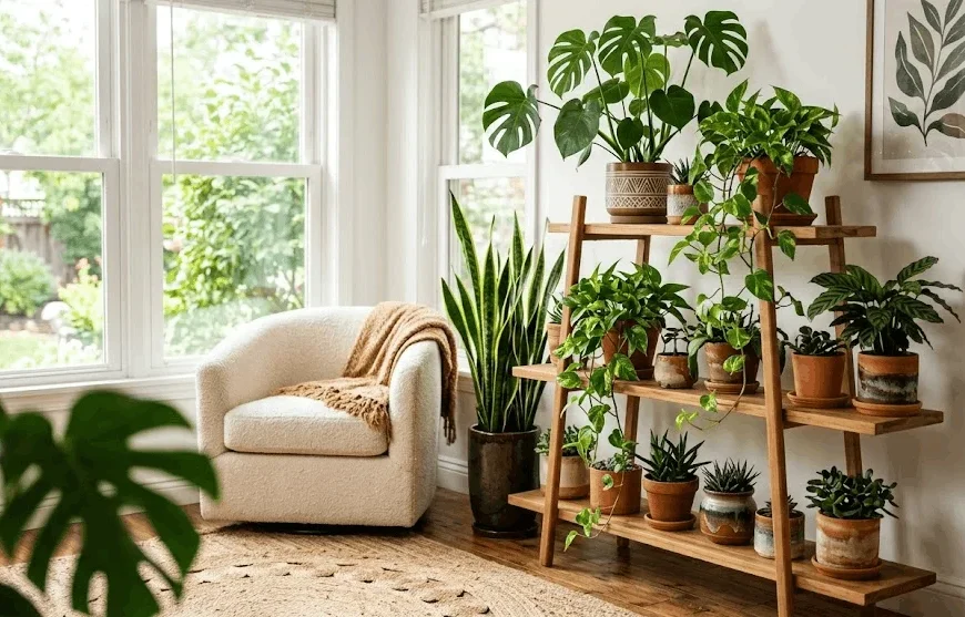 corner plant display