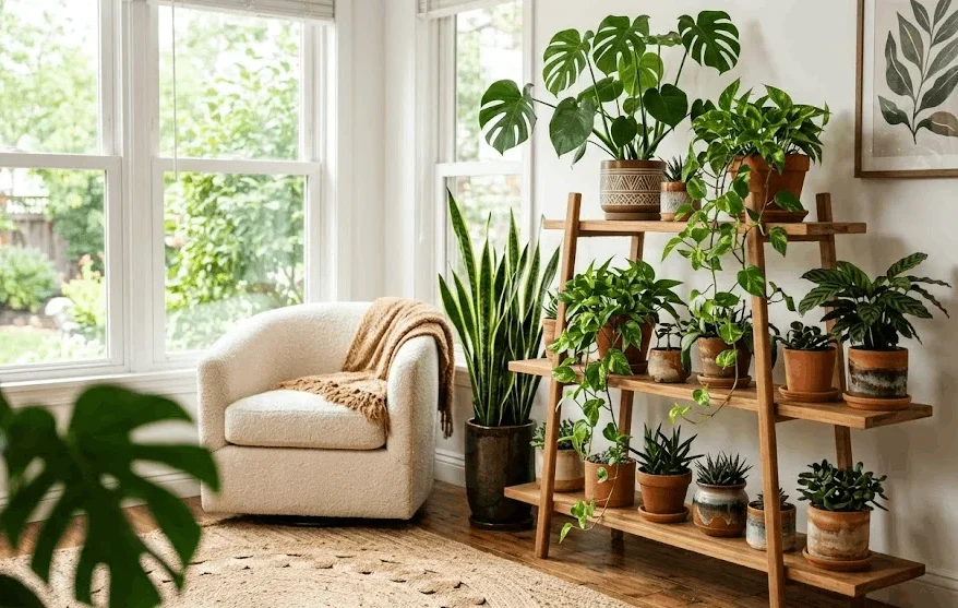 corner plant display
