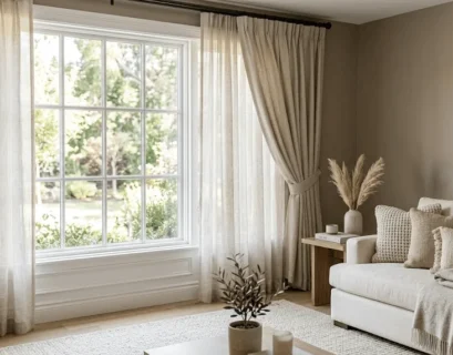 living room window styling