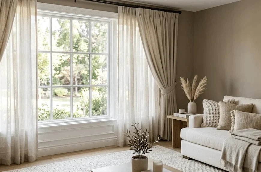 living room window styling